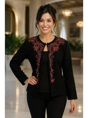 Ming Wang Black and Coral Jacket XS